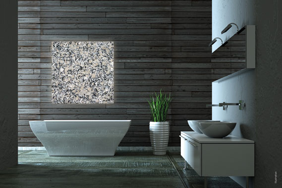 Natursteinheizung im Designer-Bad