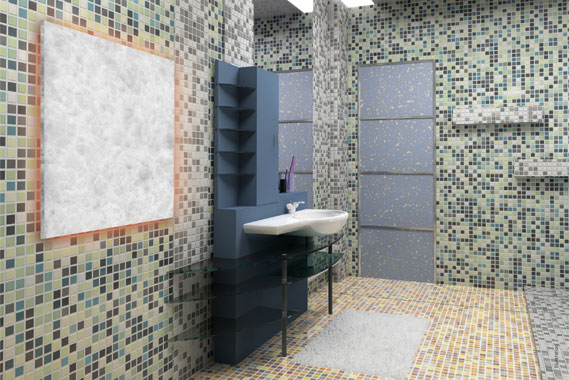 Natursteinheizung im Bad